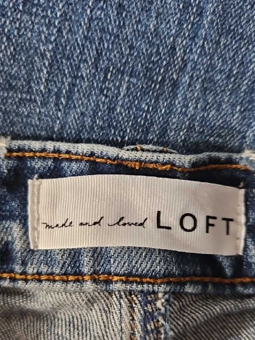 LOFT Medium Blue Straight-Leg Button Up Denim Jeans - Picture 3 of 5